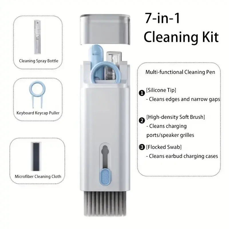 7-ühes elektroonika puhastuskomplekt