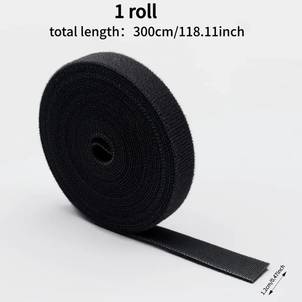 Kaablite organiseerimisrihm – 300 cm (must)