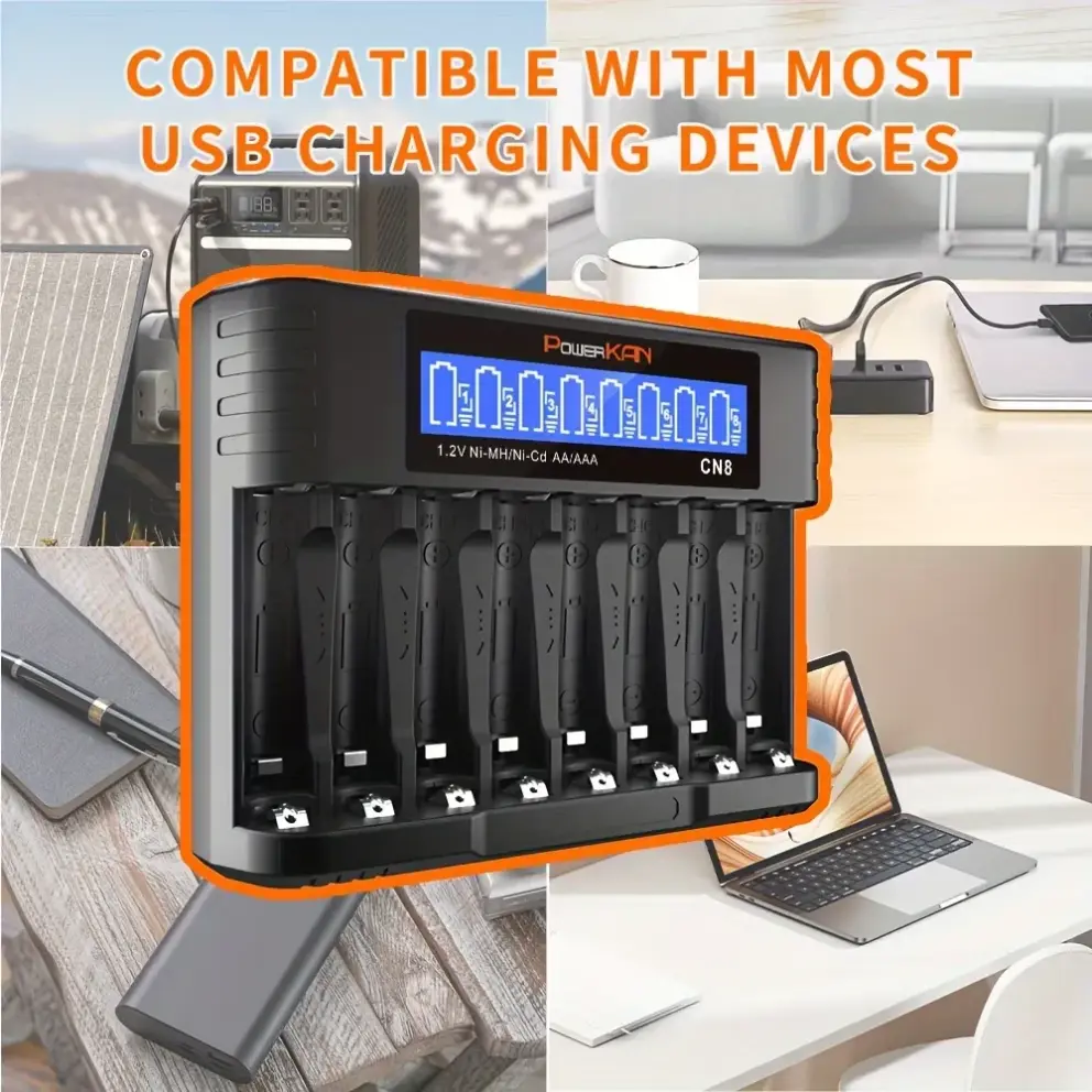 Akulaadija – 8 pesaga (AA ja AAA)