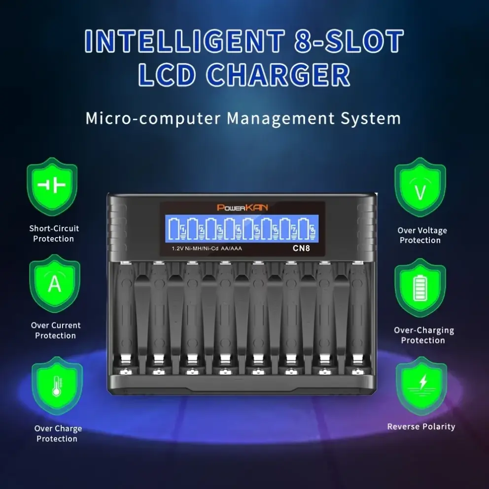 Akulaadija – 8 pesaga (AA ja AAA)