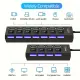 7-pordiline USB hub LED-indikaatoritega