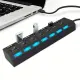7-pordiline USB hub LED-indikaatoritega