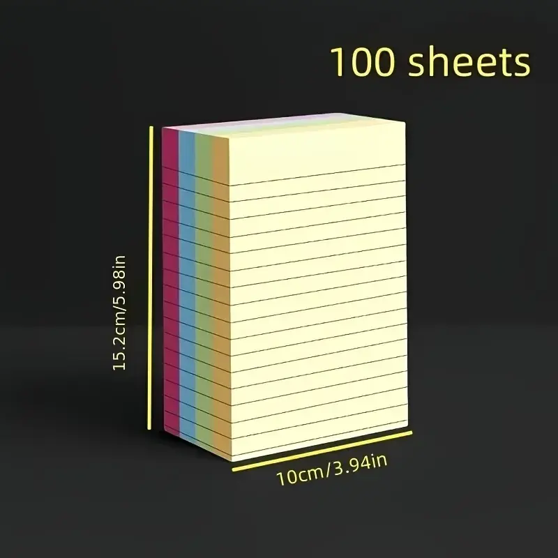 Värvilised märkmepaberid – 100 lehte (7,6 × 7,6 cm)