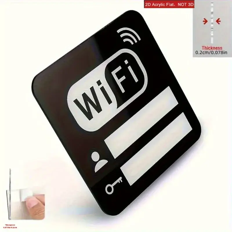 WiFi parooli silt – must akrüül (2D)